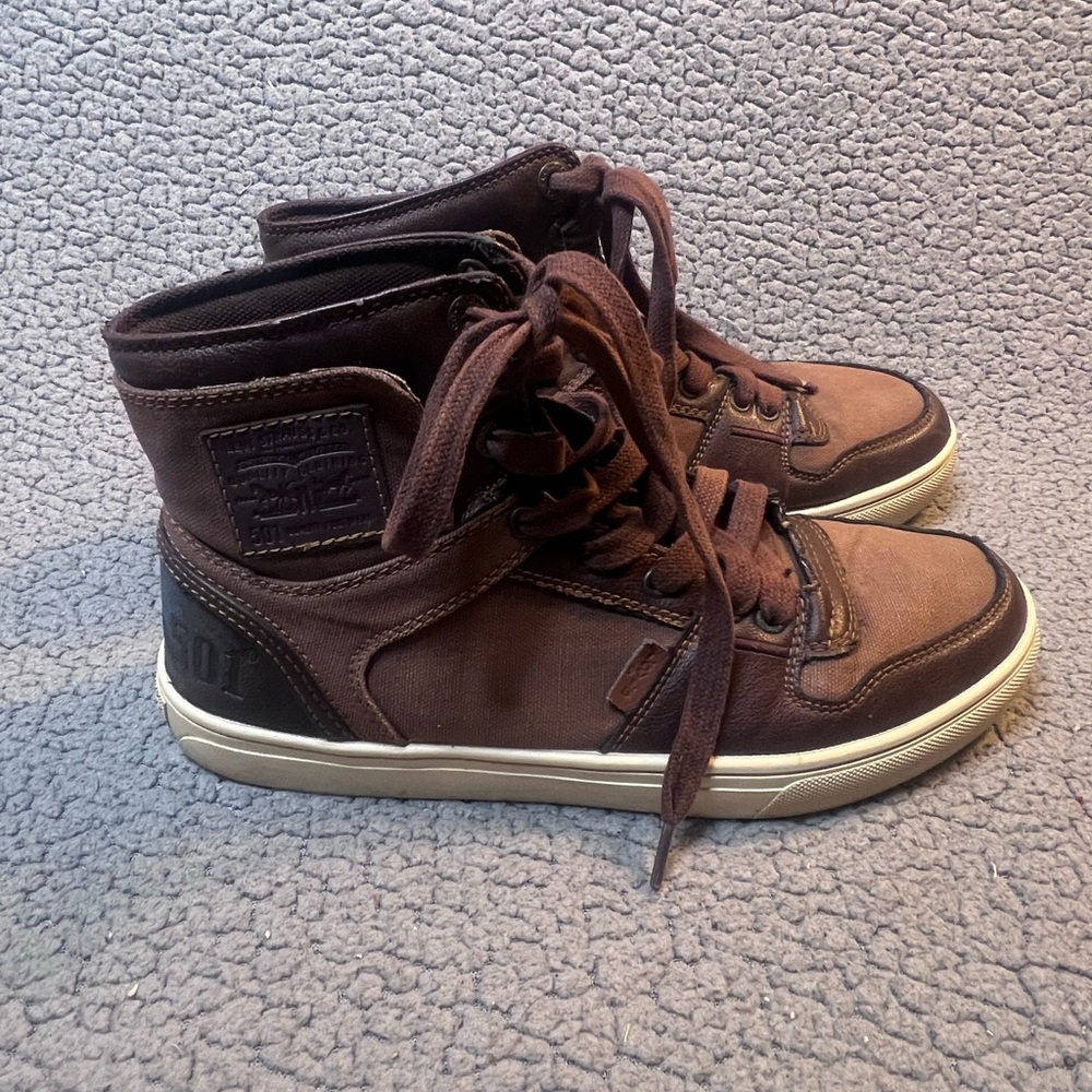 Levi's‎ Men's Mason 501 High-Top Sneakers Size 8 Brown And White